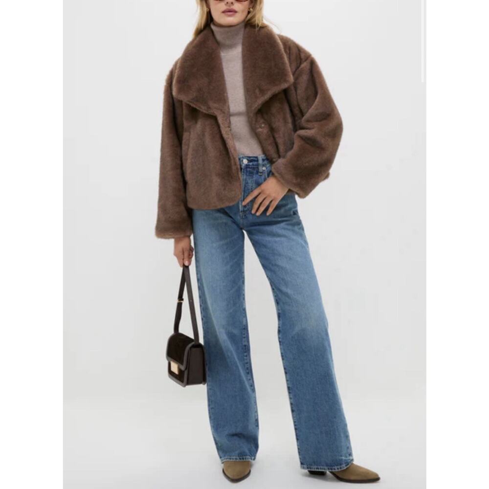 NWT Tuckernuck HYACINTH HOUSE Brown Faux Fur Haddon Jacket XXL - Picture 2 of 6